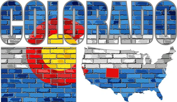 Colorado bir tuğla duvar — Stok Vektör