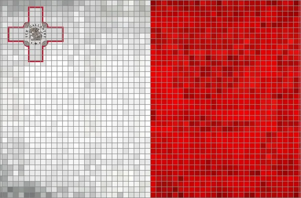 Mosaico abstracto Bandera de Malta — Archivo Imágenes Vectoriales