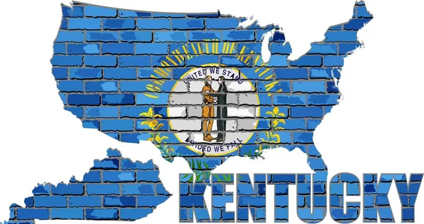Kentucky på en tegelvägg — Stock vektor