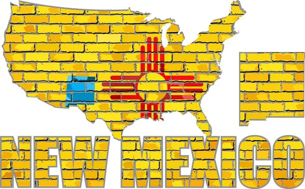 New Mexico'da bir tuğla duvar — Stok Vektör