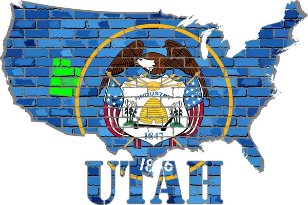 Utah bir tuğla duvar — Stok Vektör