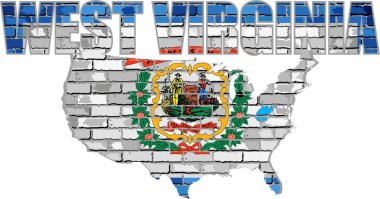 Batı Virginia bir tuğla duvar