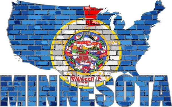 Minnesota bir tuğla duvar — Stok Vektör