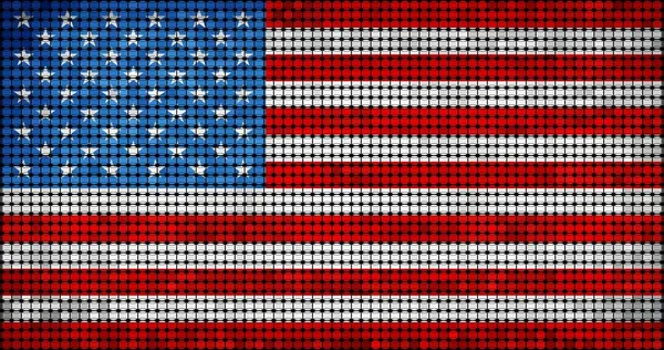 Grunge bandiera a mosaico degli Stati Uniti — Vettoriale Stock