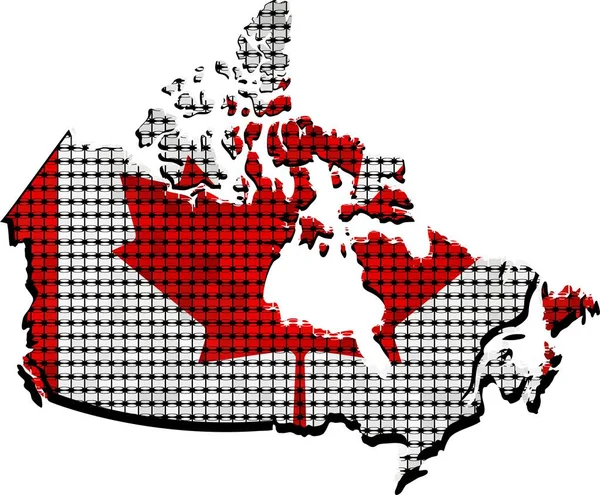 Carte du Canada avec drapeau à l'intérieur — Image vectorielle