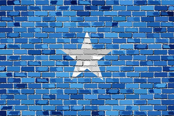 Flag of Somalia on a brick wall — Stock Vector