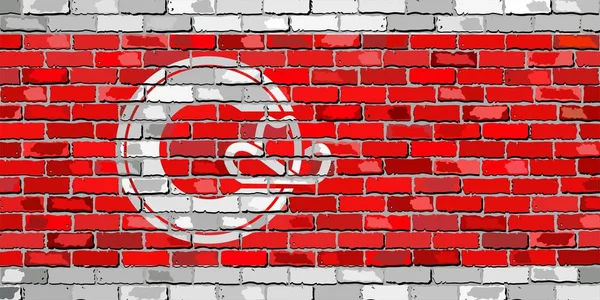 Flag of Calgary on a brick wall — Stock Vector