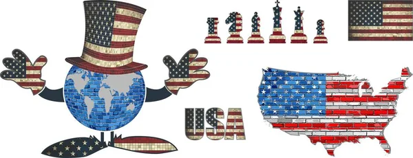 USA flagga element Vector insamling — Stock vektor