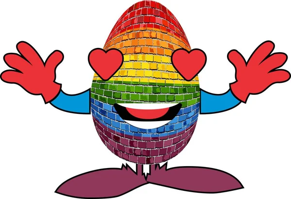 Gay pride egg in brick style — Stock Vector