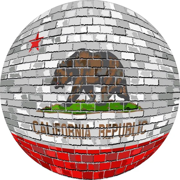 Bal met Californië vlag — Stockvector