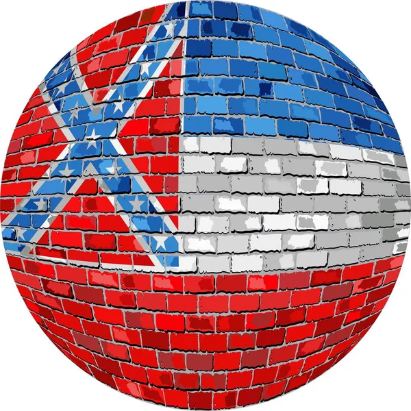 Palla con bandiera Mississippi — Vettoriale Stock