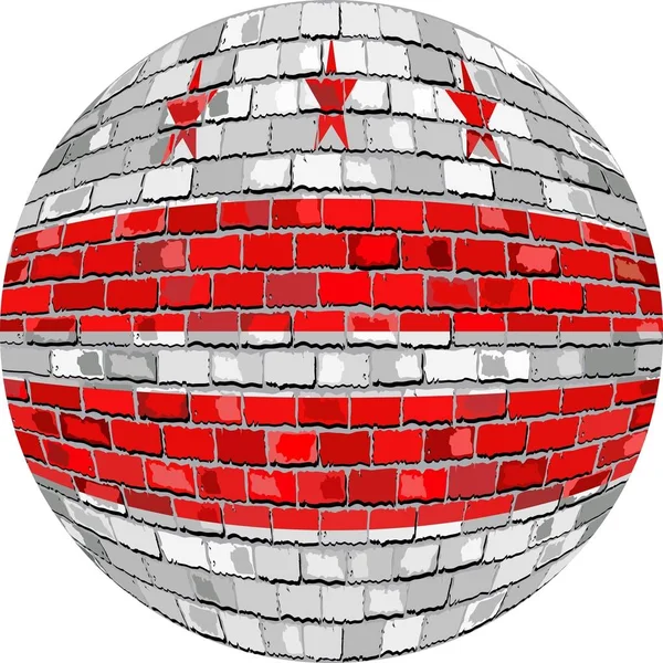 Balle avec drapeau Washington DC — Image vectorielle
