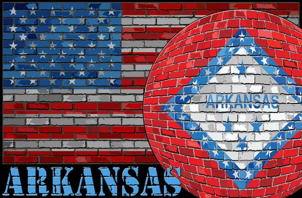 Arkansas Flagga Usa Flagga Bakgrund Illustration Bollen Med Arkansas Flagga — Stockfoto