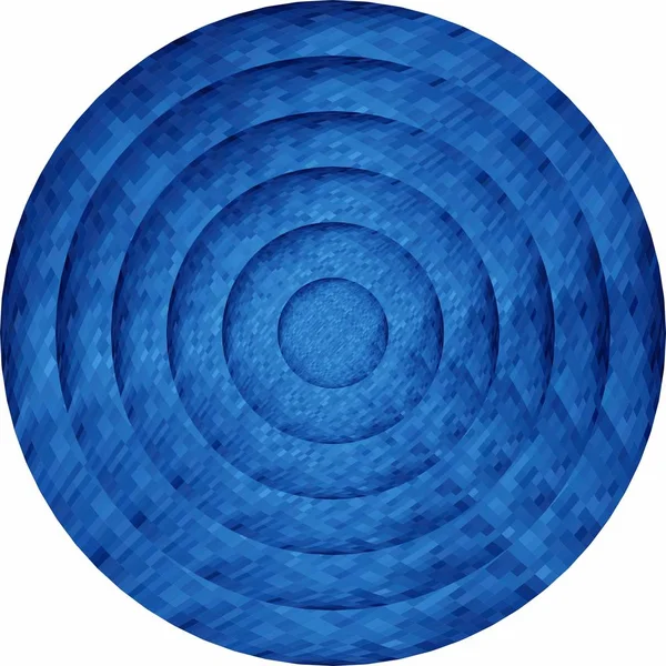 Концентрические Синие Круги Мозаике Иллюстрация Синяя Кнопка Стиле Мозаики — стоковый вектор