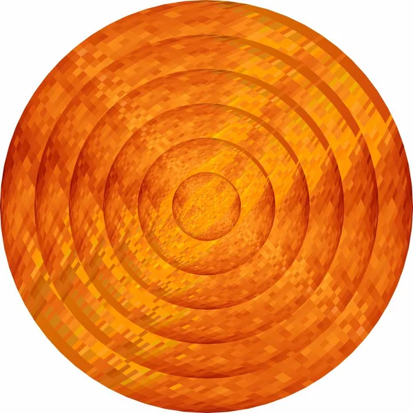 Концентрические Оранжевые Круги Мозаике Иллюстрация Оранжевая Кнопка Стиле Мозаики — стоковый вектор