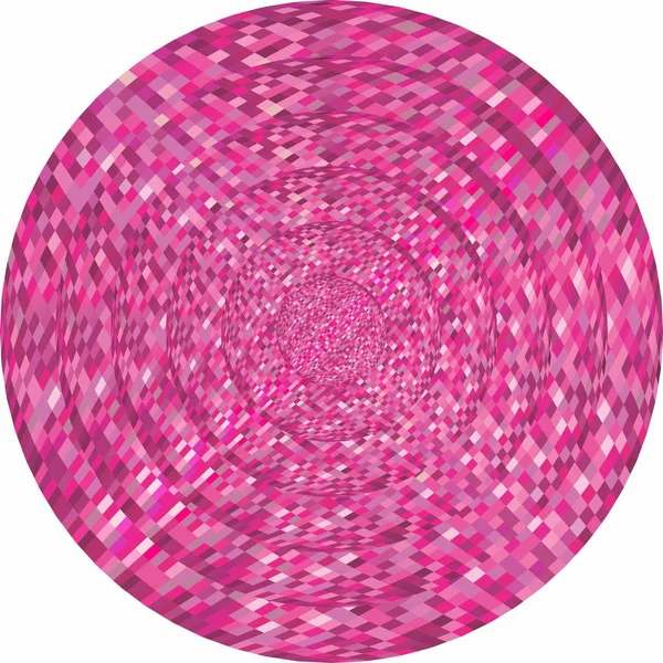 Концентрические Розовые Круги Мозаике Иллюстрация Розовая Кнопка Стиле Мозаики — стоковый вектор