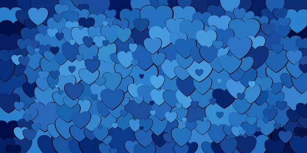 Abstract Background Blue Hearts Illustration Various Shades Blue Hearts Background — Stock Vector