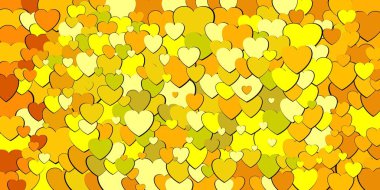 Sarı kalpler - resimde, sarı kalpler arka plan çeşitli tonları ile arka plan