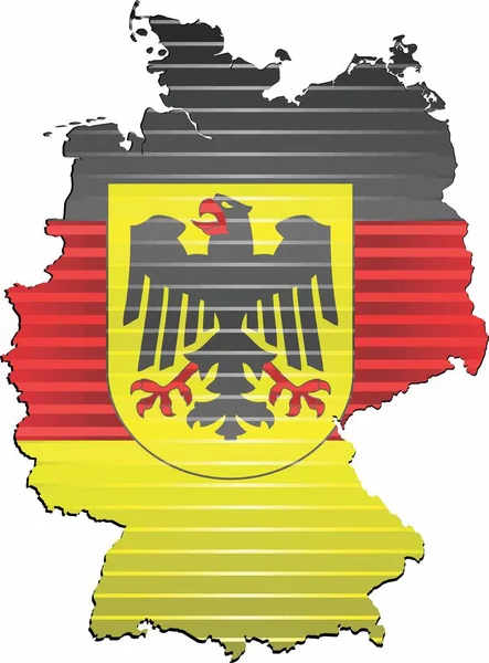 Németország Fényes Grunge Térképe Illusztráció Németország Háromdimenziós Térképe — Stock Vector