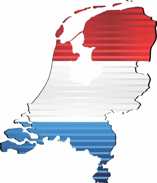 Карта Нидерландов Шини Гренинга Трехмерная Карта Нидерландов — стоковый вектор