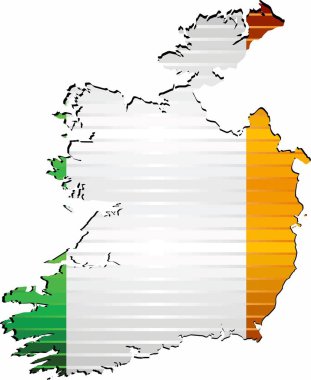İrlanda 'nın Parlak Grunge haritası - Görüntü, İrlanda' nın Üç Boyutlu Haritası
