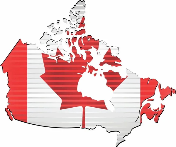 Shiny Grunge Map Canada Illustration Three Dimensional Map Canada — Stock Vector