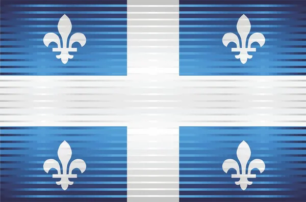 Lesklá Vlajka Grunge Quebecu Ilustrace Trojrozměrná Vlajka Quebecu — Stockový vektor