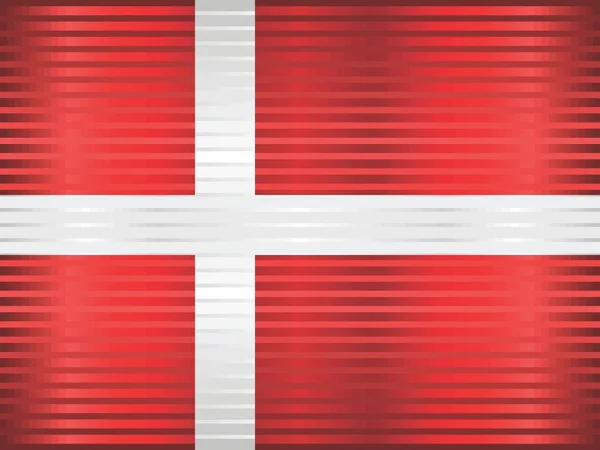 Glänzende Grunge Flagge Von Dänemark Abbildung Dreidimensionale Flagge Von Dänemark — Stockvektor