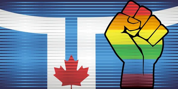 Shiny Lgbt Protest Fist Toronto Flag Illustration Abstract Shiny Toronto — Stockový vektor