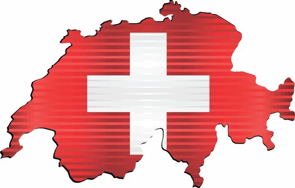 Mapa Grunge Brilhante Suíça Ilustração Mapa Tridimensional Suíça — Vetor de Stock
