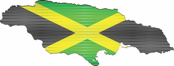 Shiny Grunge Map Jamaica Illustration Three Dimensional Map Jamaica — Stock Vector