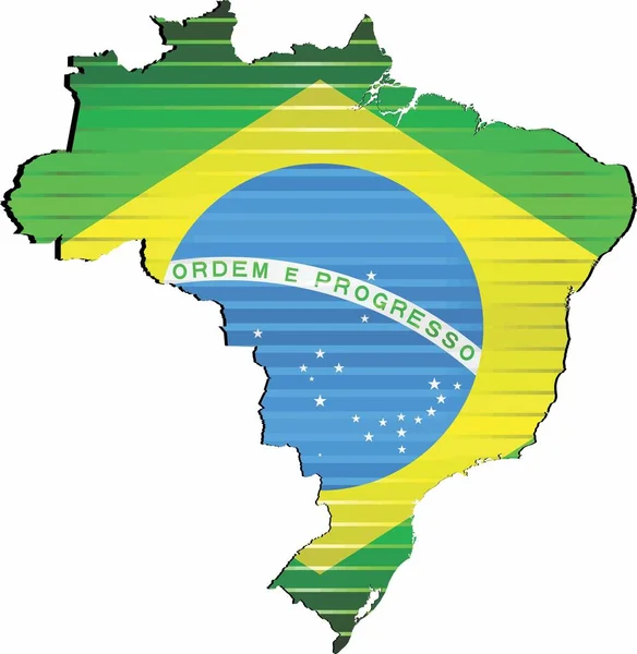 Shiny Grunge Map Brazil Illustration Three Dimensional Map Brazil — 스톡 벡터