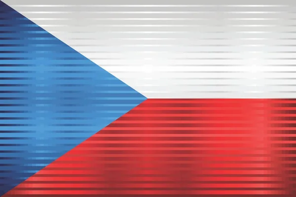 Shiny Grunge Flagge Der Tschechischen Republik Illustration Dreidimensionale Flagge Der — Stockvektor