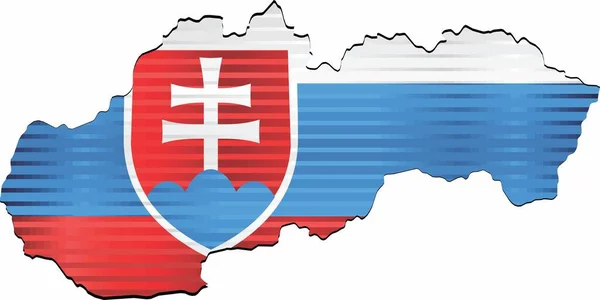 Mappa Shiny Grunge Della Slovacchia Illustrazione Mappa Tridimensionale Della Slovacchia — Vettoriale Stock