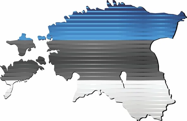 Shiny Grunge Map Estonia Illustration Three Dimensional Map Estonia — Stock Vector