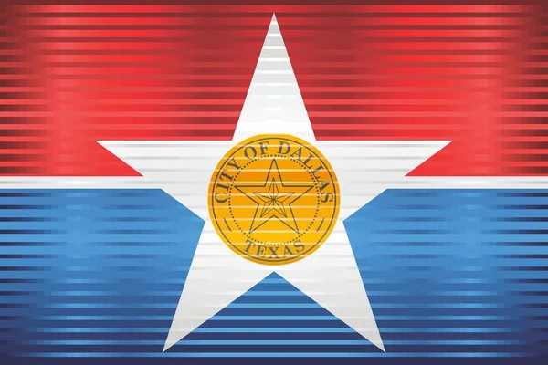 Bandeira Grunge Brilhante Dallas Ilustração Bandeira Tridimensional Dallas — Vetor de Stock