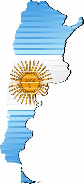 Argentína Fényes Grunge Térképe Illusztráció Argentína Háromdimenziós Térképe — Stock Vector