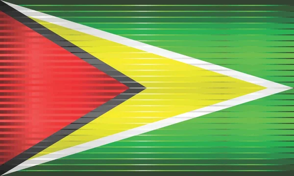 Shiny Grunge Flag Guyana Illustration Three Dimensional Flag Guyana — Stock Vector