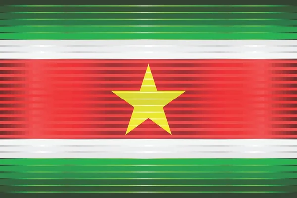 苏里南的Shiny Grunge国旗 苏里南的三维国旗 — 图库矢量图片