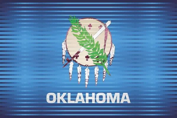 Oklahoma Nın Parlak Grunge Bayrağı Llüstrasyon Oklahoma Nın Boyutlu Bayrağı — Stok Vektör