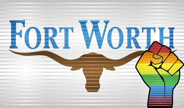 Shiny Grunge Fort Worth Gay Flags Illustration Abstract Grunge Fort — 스톡 벡터