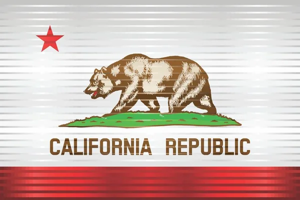 Brillante Bandiera Grunge Della California Illustrazione Bandiera Tridimensionale Della California — Vettoriale Stock