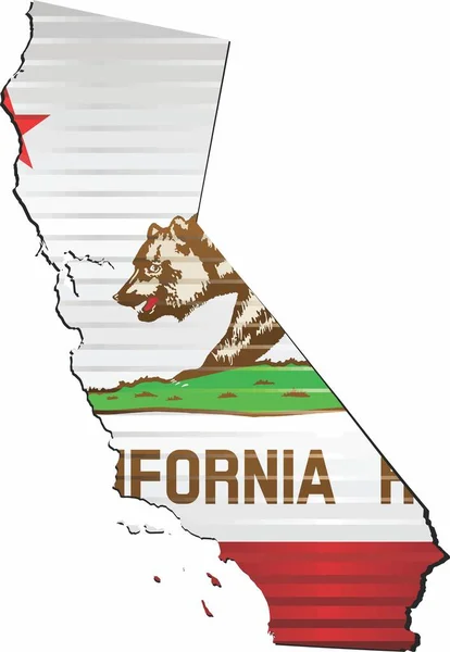 Shiny Grunge Map California Illustration Three Dimensional Map California — Stock Vector