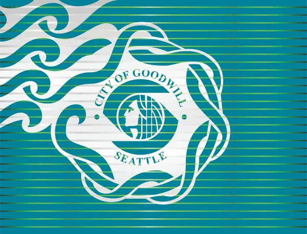 Brillante Bandera Grunge Seattle Ilustración Bandera Tridimensional Seattle — Archivo Imágenes Vectoriales