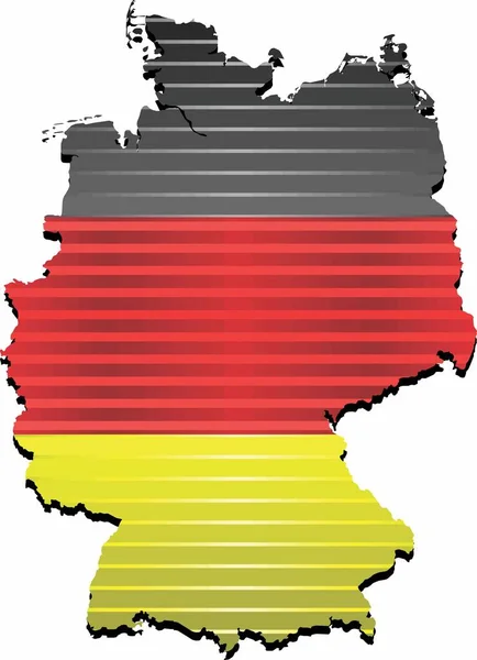 Lesklá Mapa Německa Ilustrace Trojrozměrná Mapa Německa — Stockový vektor