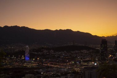 Monterrey Meksika 'da gün batımı manzarası