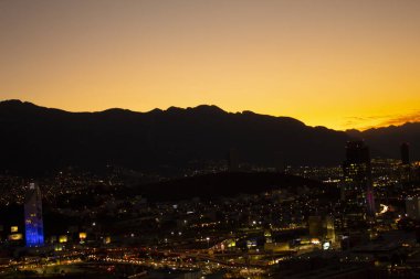 Monterrey Meksika 'da gün batımı manzarası