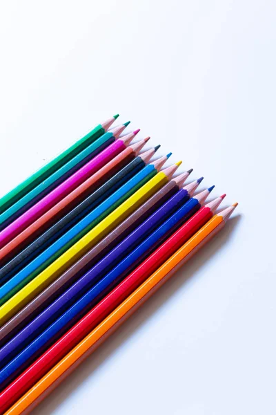 Crayons Couleur Isolés Sur Fond Blanc — Photo