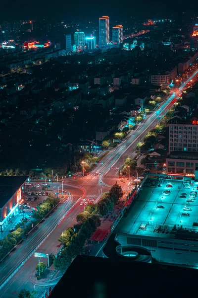 Ciudad Tráfico Por Noche Tailandia — Foto de Stock