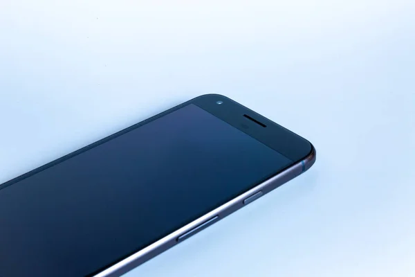 Mobile Phone Isolated Blue Background — Stock Photo, Image